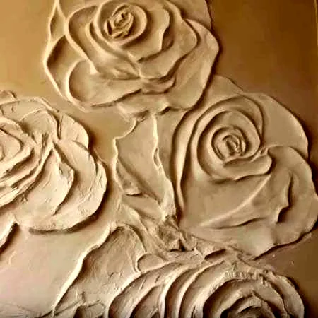 White roses sculpted in soft relief